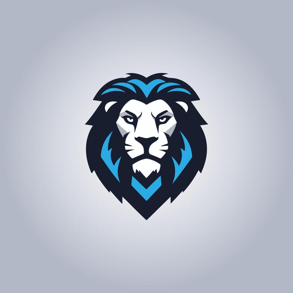 Logo lion cyberpunk design beast vector