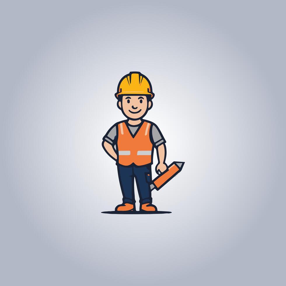 Logo construction worker design icon vector