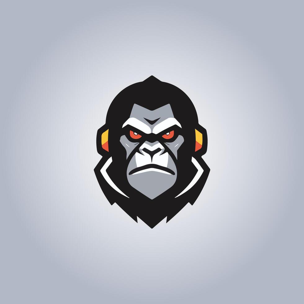 Logo Gorilla cyberpunk design beast vector