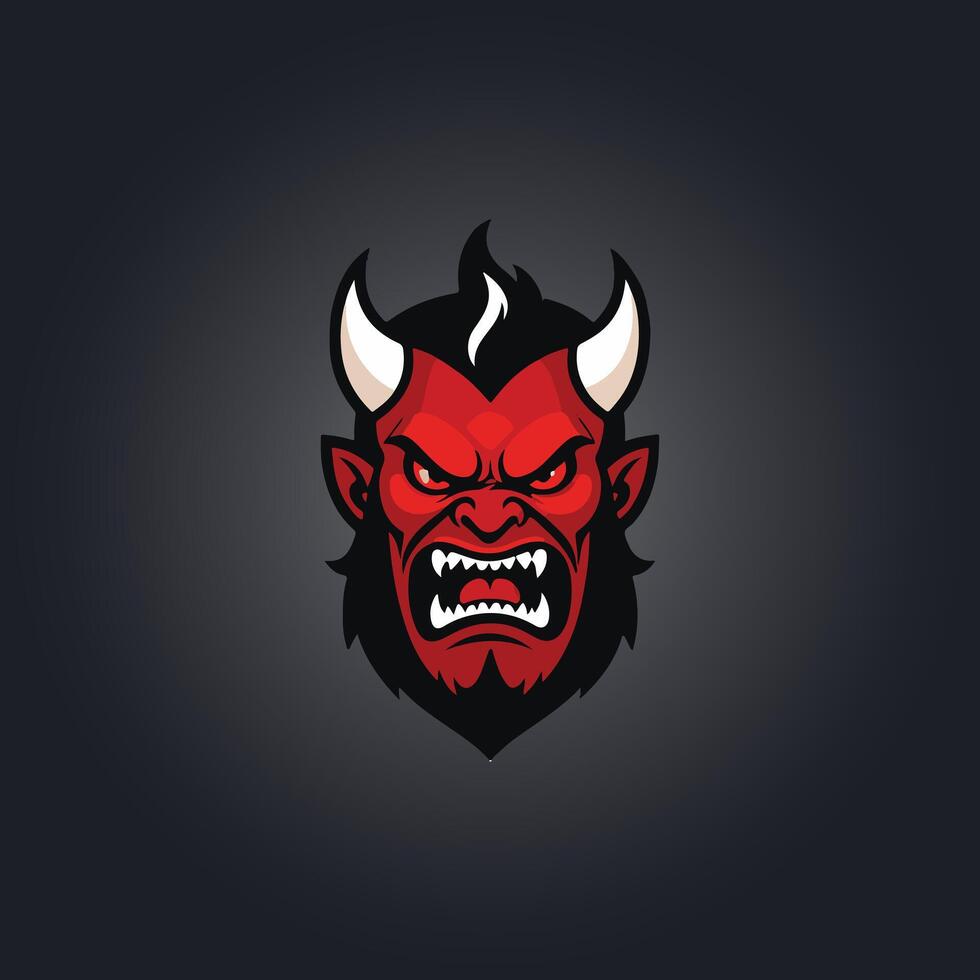 Logo devil illustration icon vector