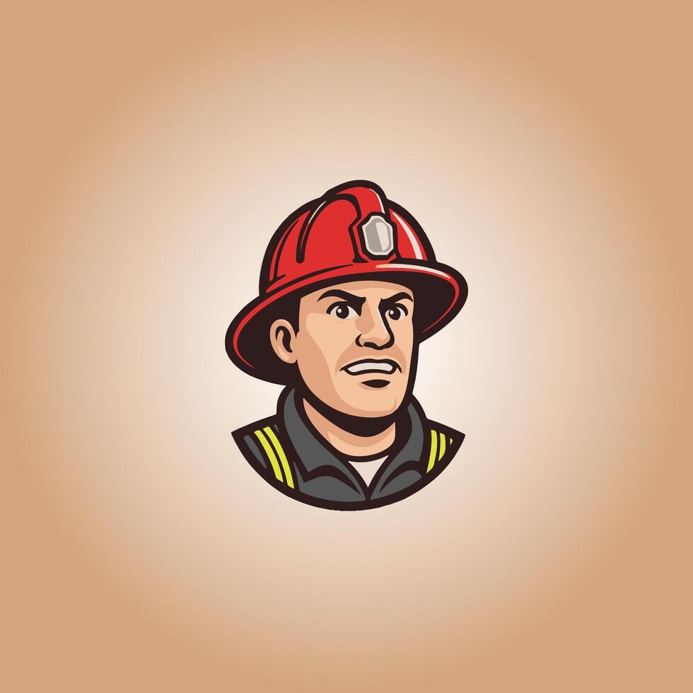 logo firefighter design illustration vector