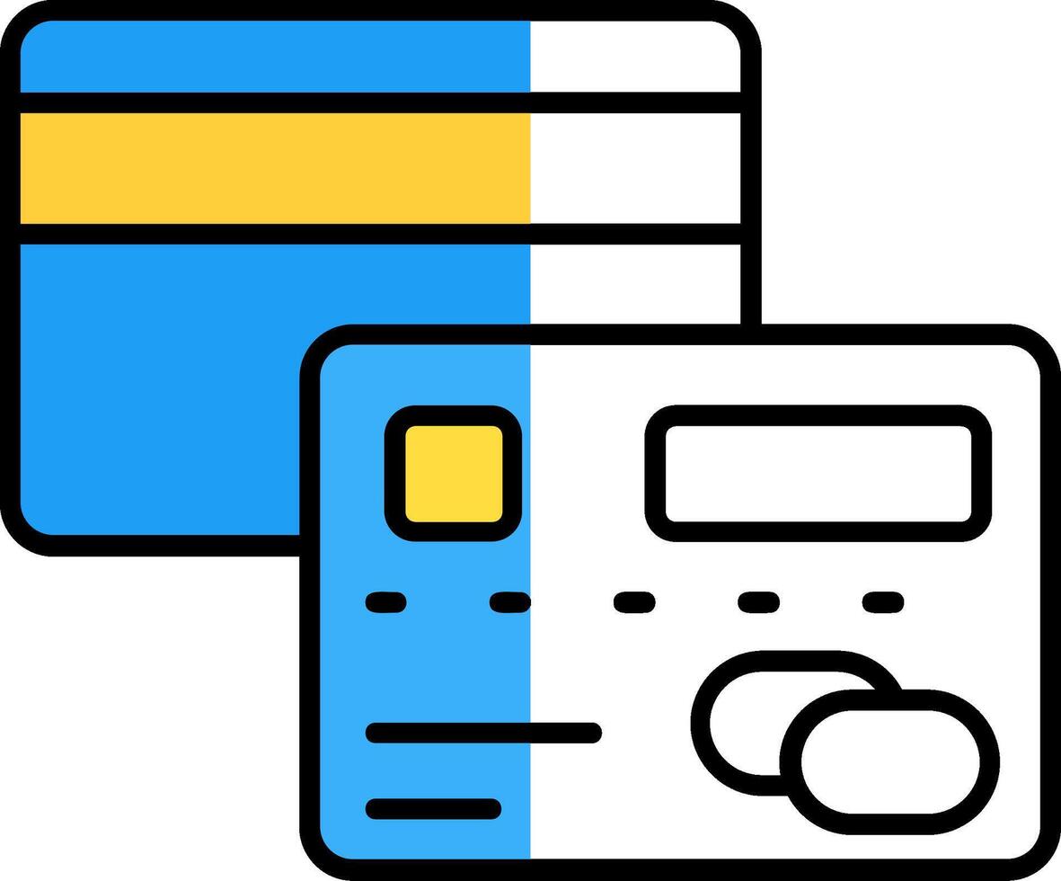 Credit card Filled Half Cut Icon vector