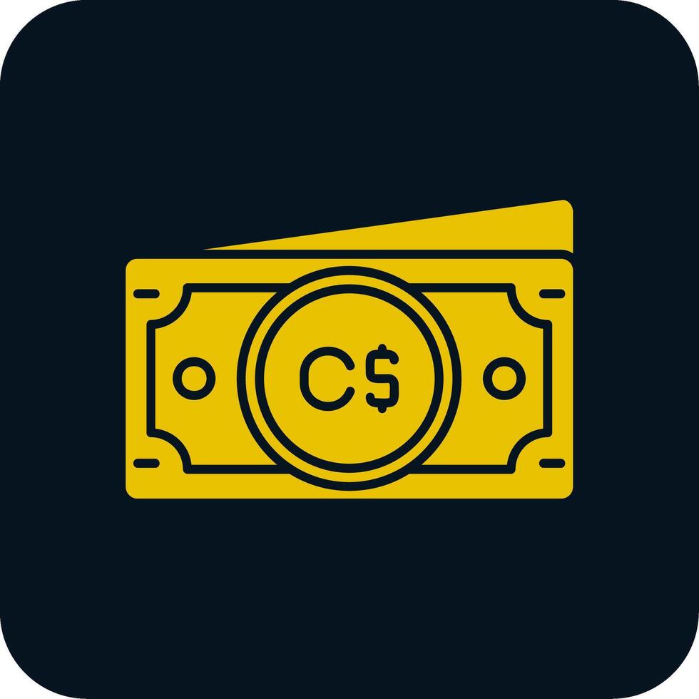 Canadian dollar Glyph Two Color Icon vector
