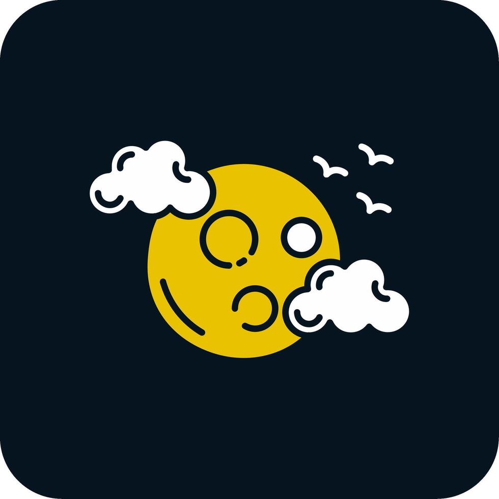 Full moon Glyph Two Color Icon vector