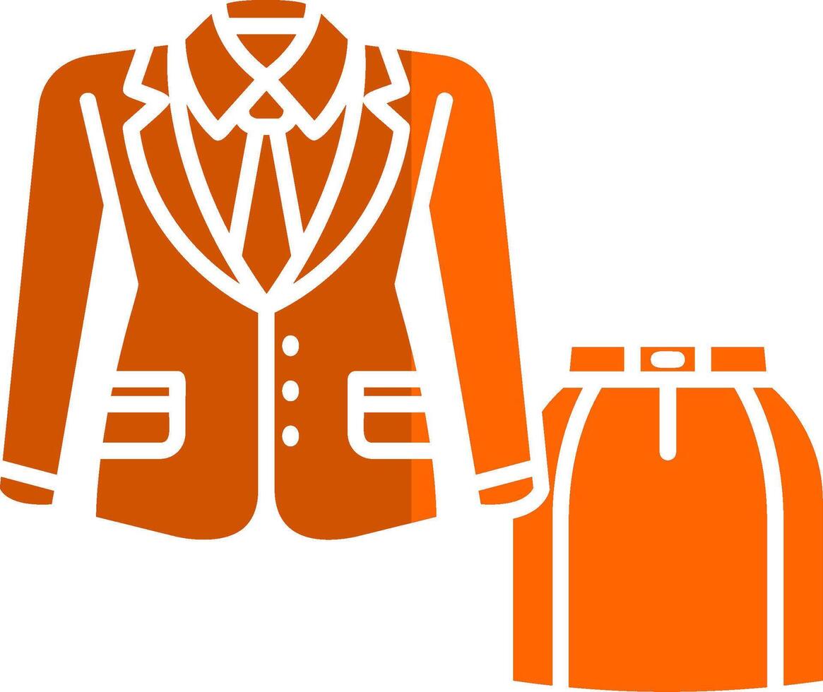 mujer traje glifo naranja circulo icono vector