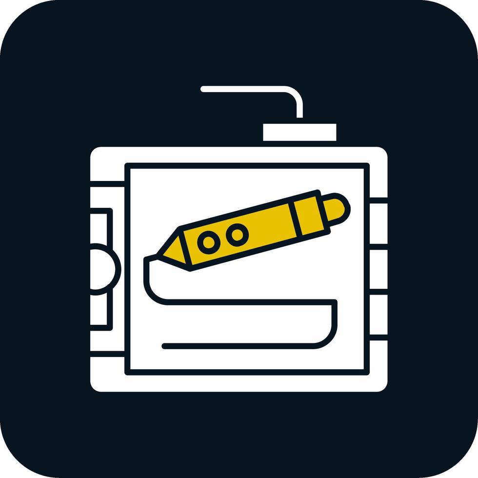 Drawing tablet Glyph Two Color Icon vector