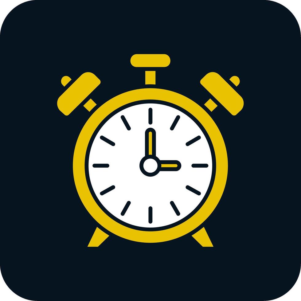 reloj despertador glifo icono de dos colores vector