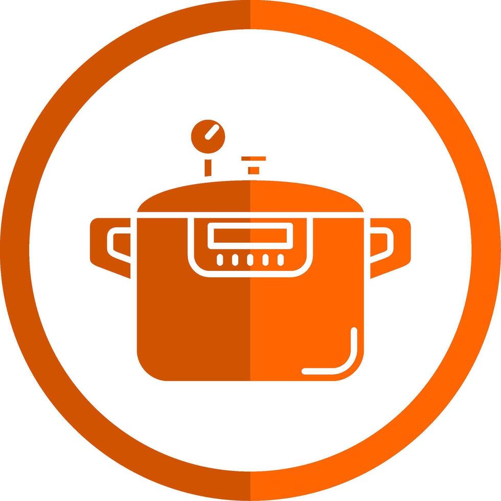 Pressure cooker Glyph Orange Circle Icon vector