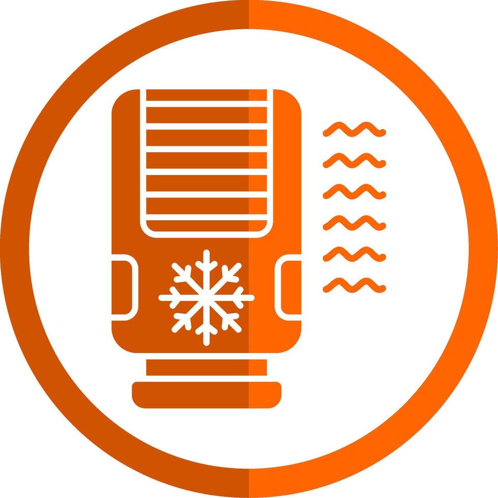 Air conditioner Glyph Orange Circle Icon vector