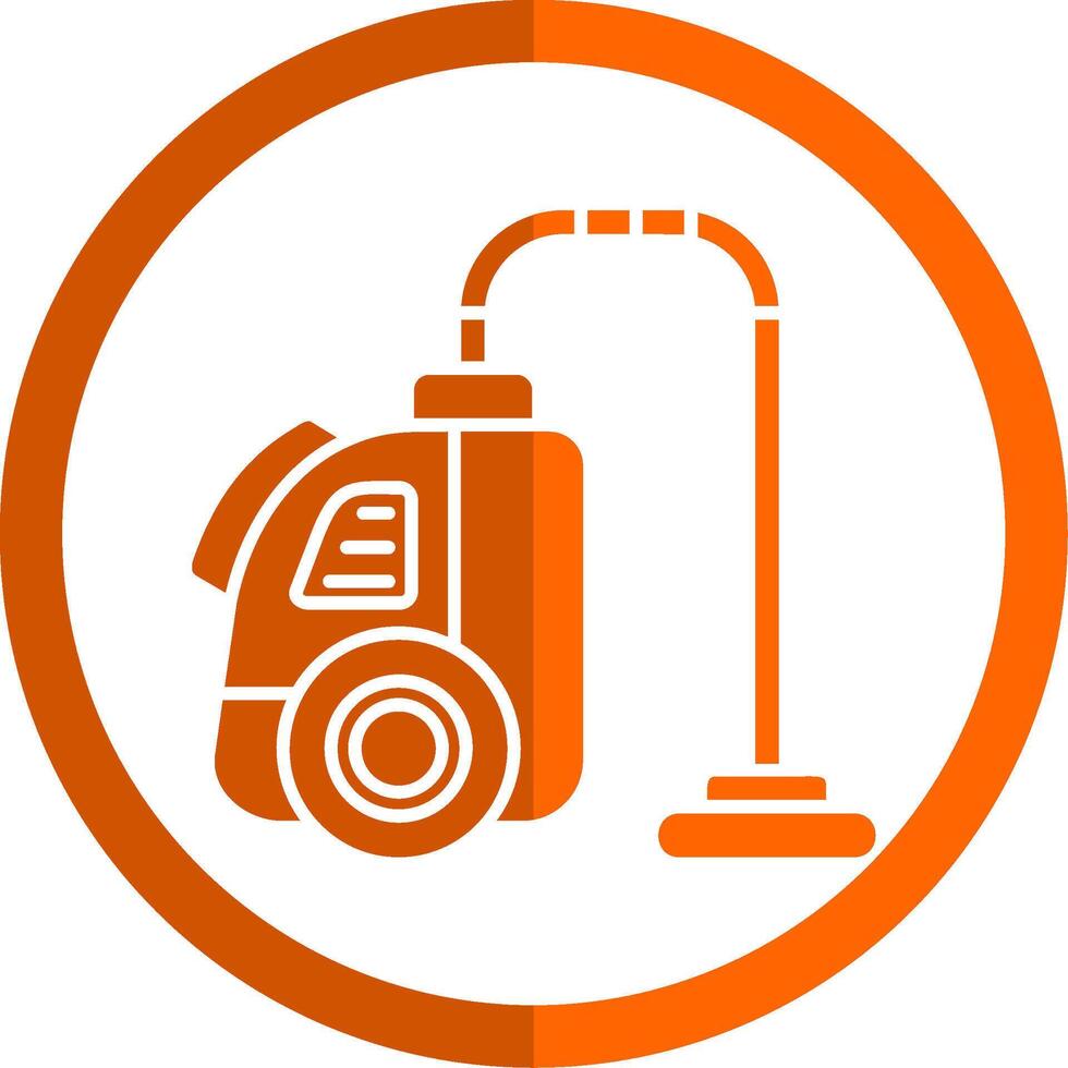 Vacuum cleaner Glyph Orange Circle Icon vector