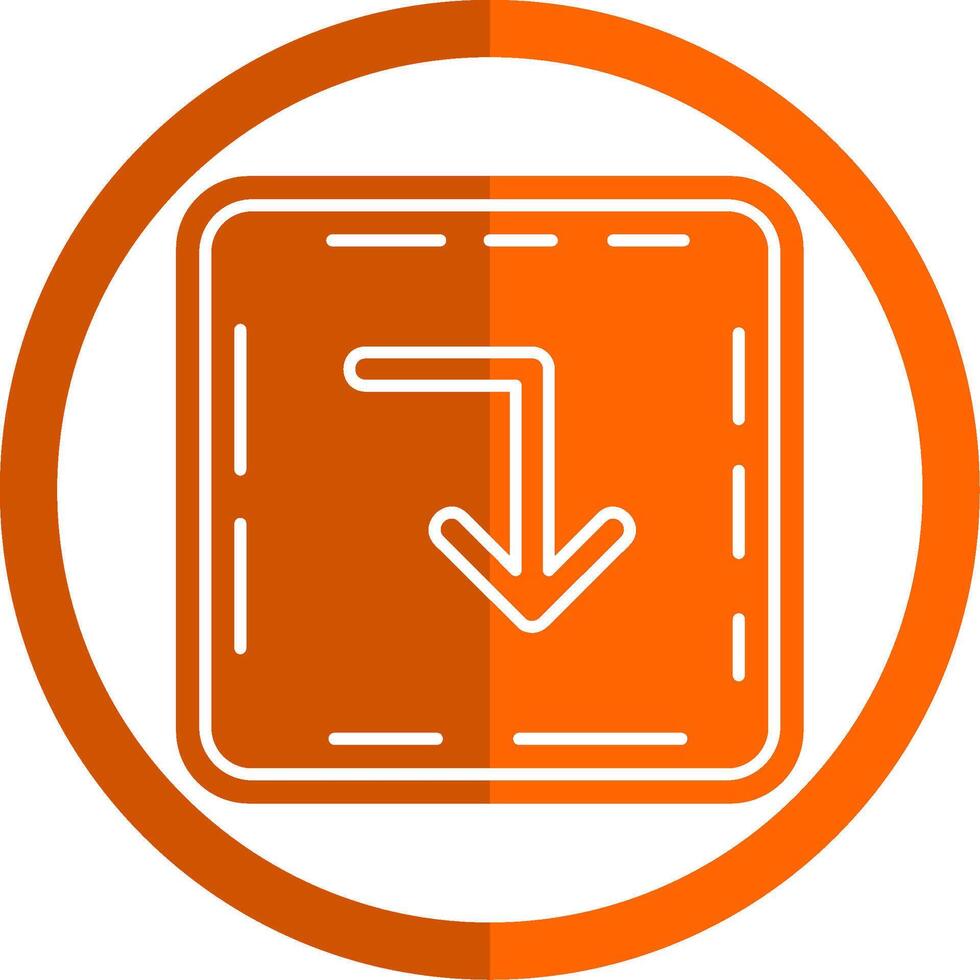 Turn down Glyph Orange Circle Icon vector