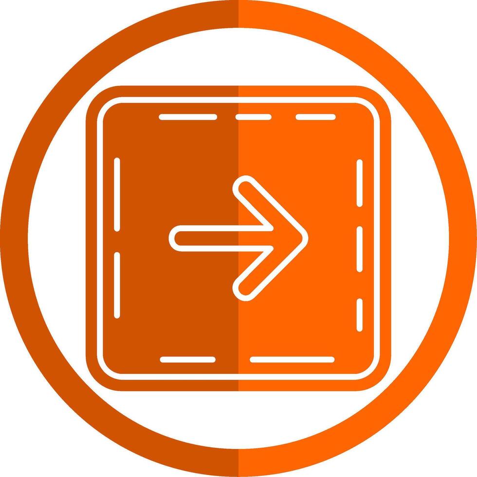 Right arrow Glyph Orange Circle Icon vector