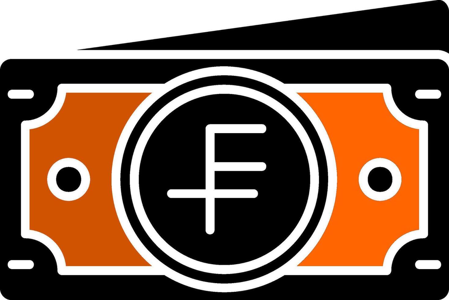 Swiss franc Glyph Orange Circle Icon vector