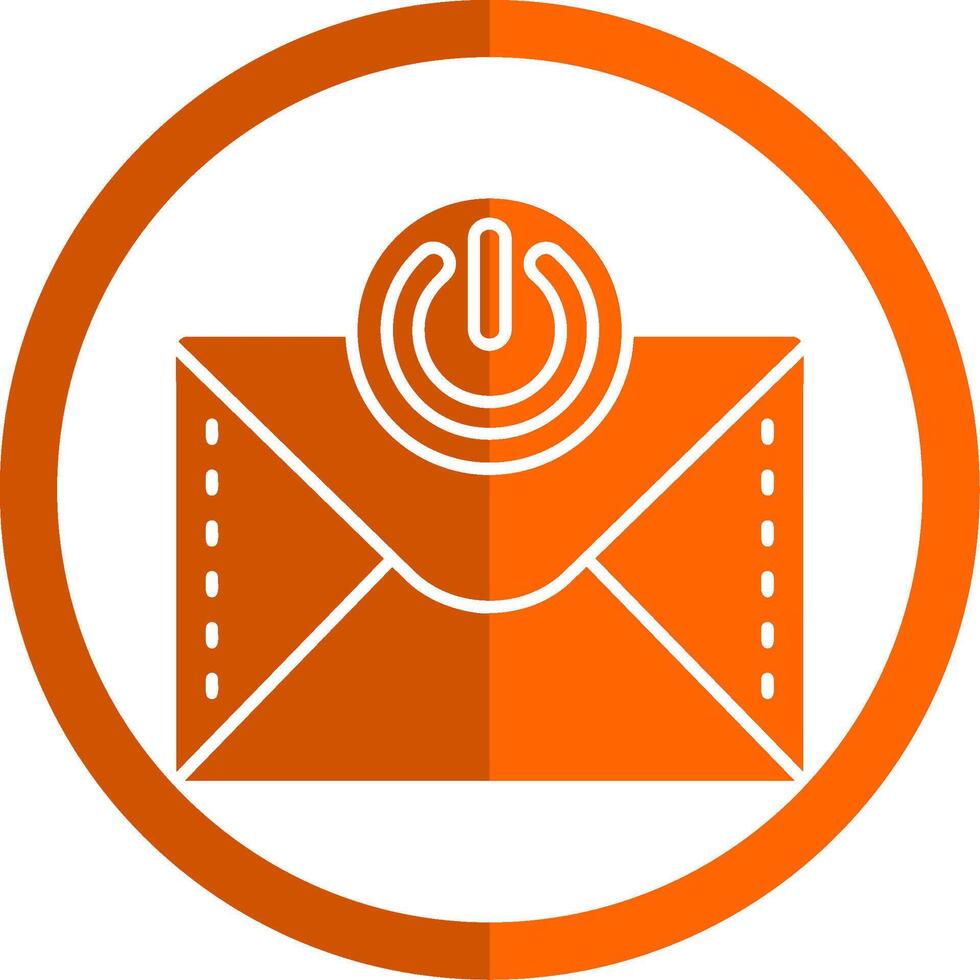 Power on off Glyph Orange Circle Icon vector