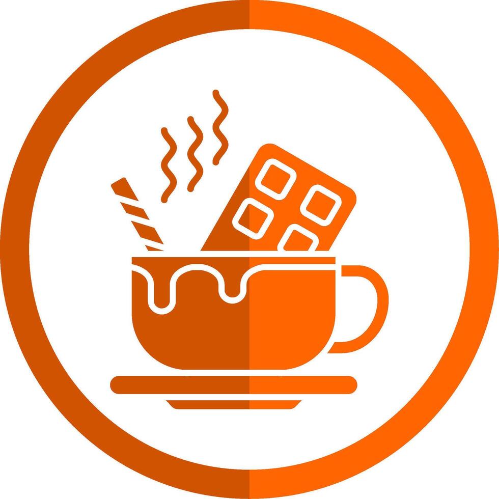 Hot Chocolate Glyph Orange Circle Icon vector