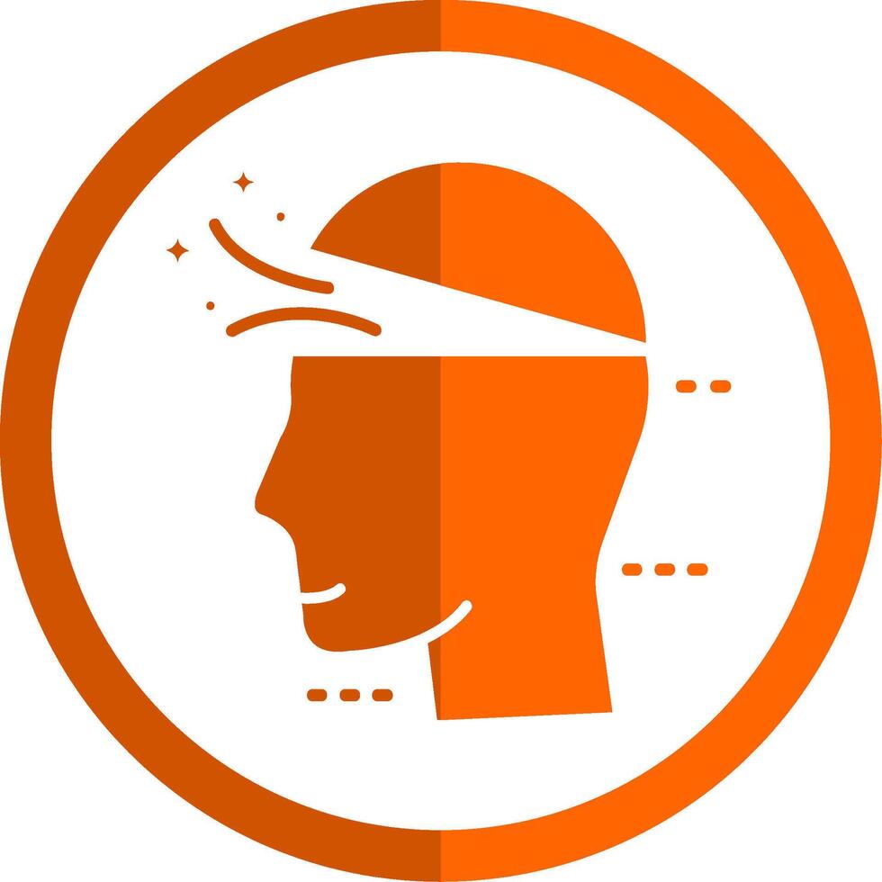 Open mind Glyph Orange Circle Icon vector