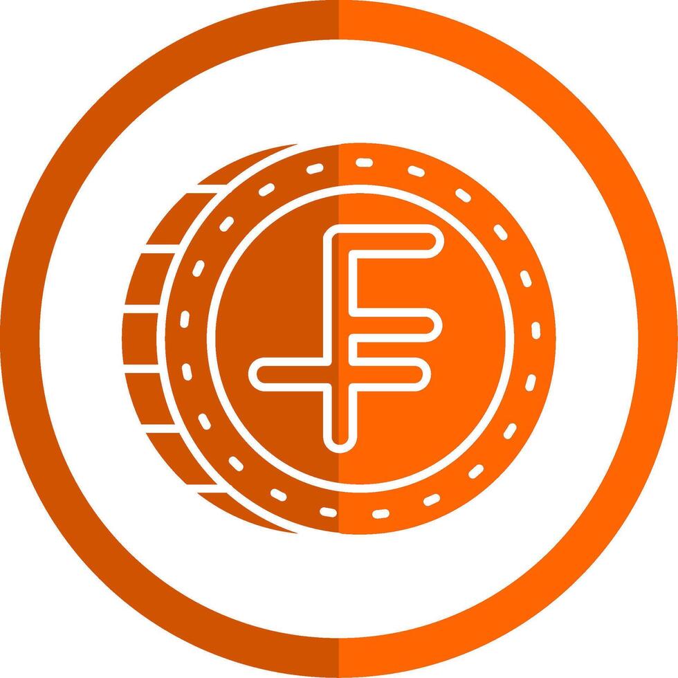 Swiss franc Glyph Orange Circle Icon vector