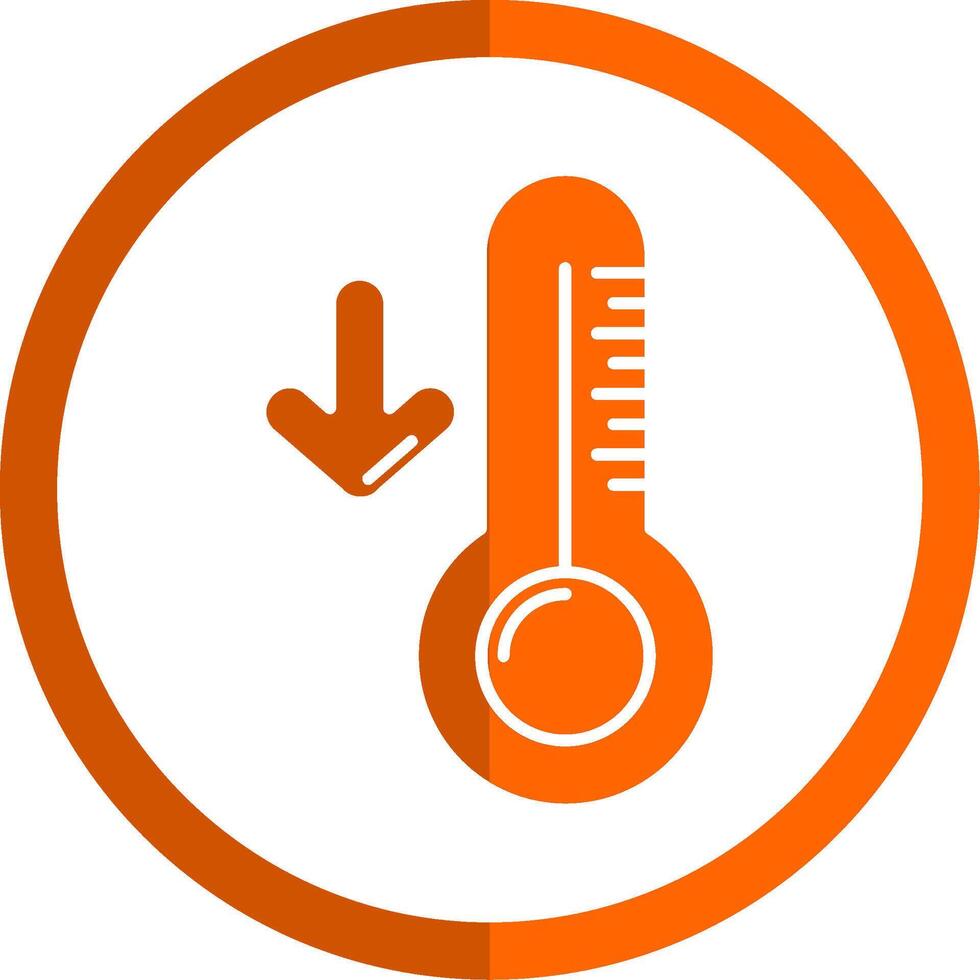 Low temperature Glyph Orange Circle Icon vector