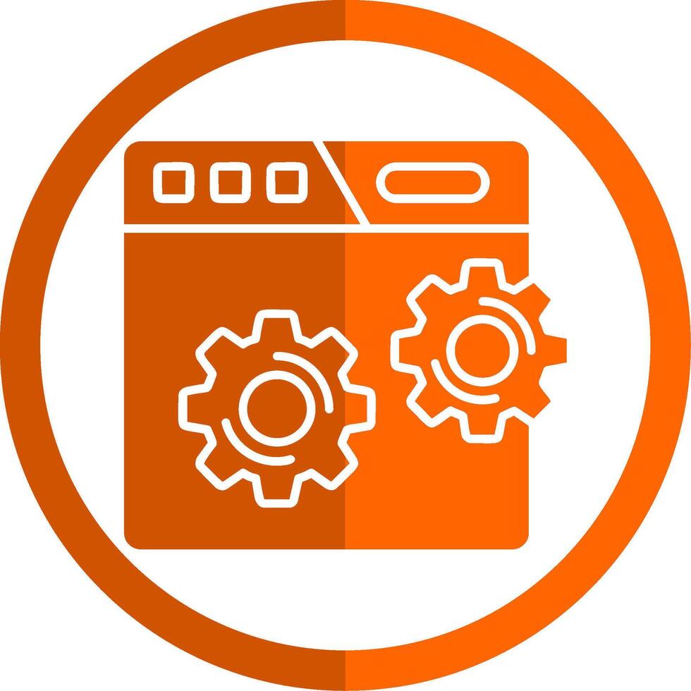 Web setting Glyph Orange Circle Icon vector