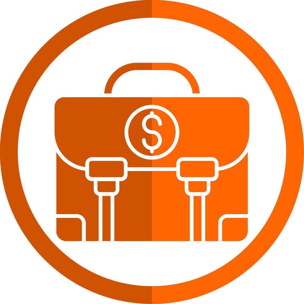 dinero bolso glifo naranja circulo icono vector