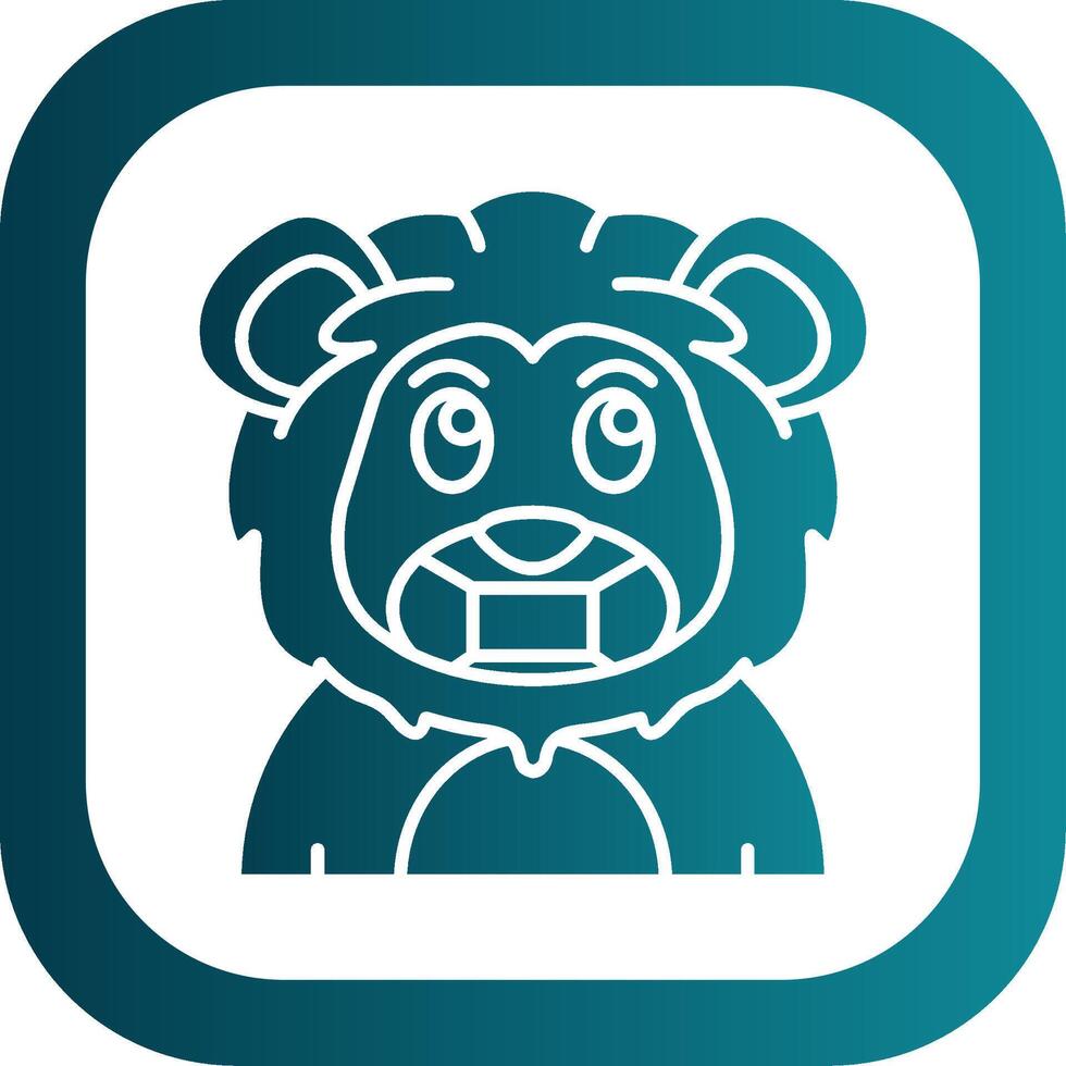 Face mask Glyph Gradient Round Corner Icon vector