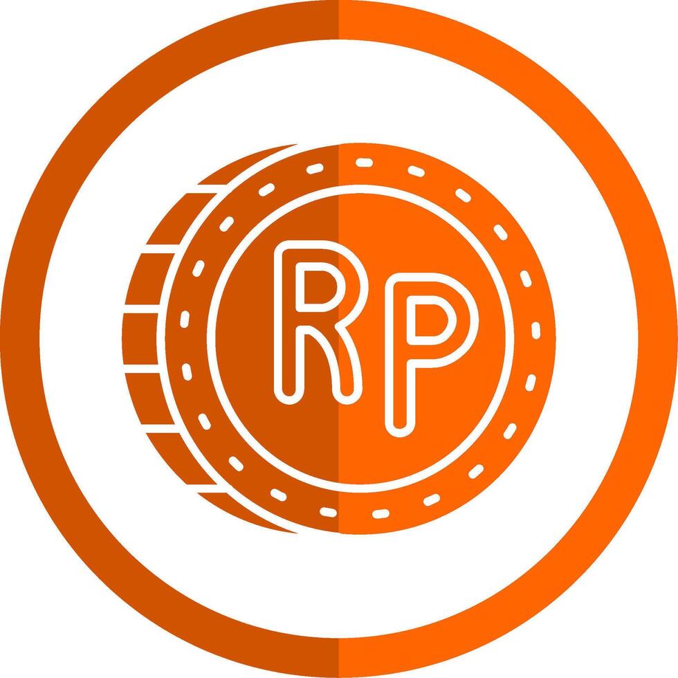 Indonesian rupiah Glyph Orange Circle Icon vector