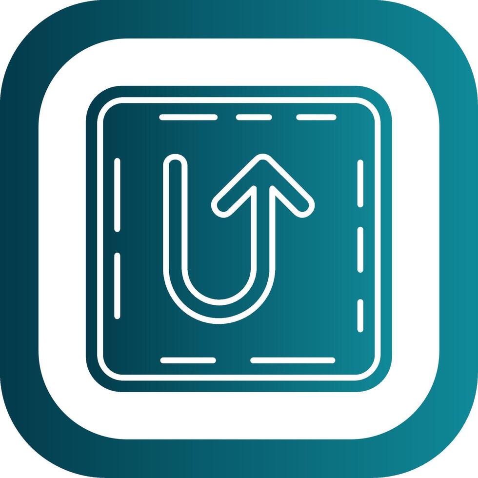 U turn Glyph Gradient Round Corner Icon vector