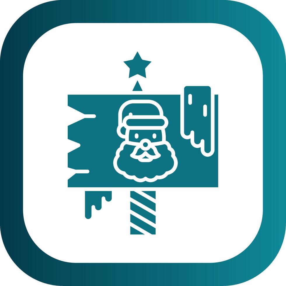 North pole Glyph Gradient Round Corner Icon vector