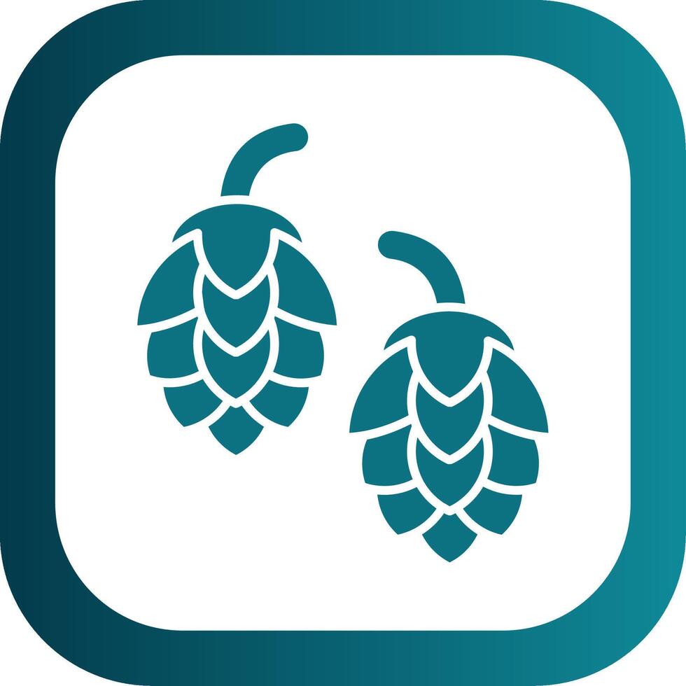 Pine nut Glyph Gradient Round Corner Icon vector