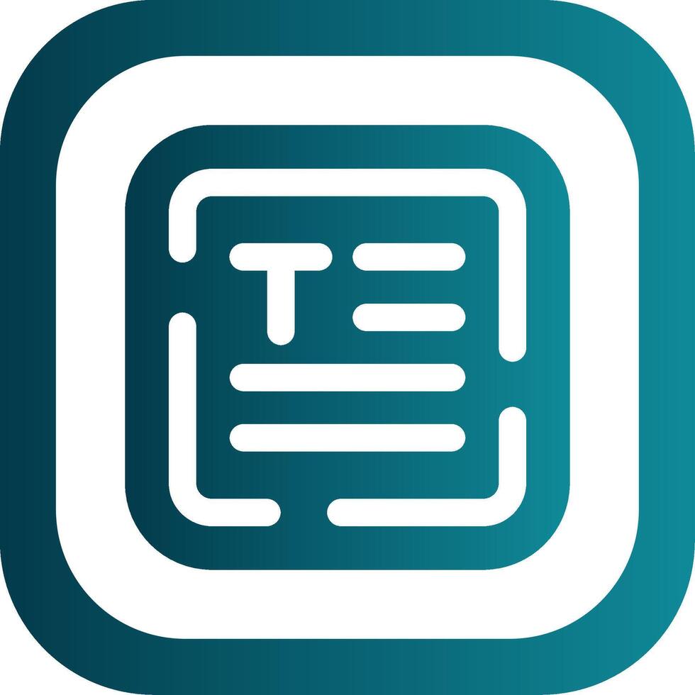 Align text Glyph Gradient Round Corner Icon vector