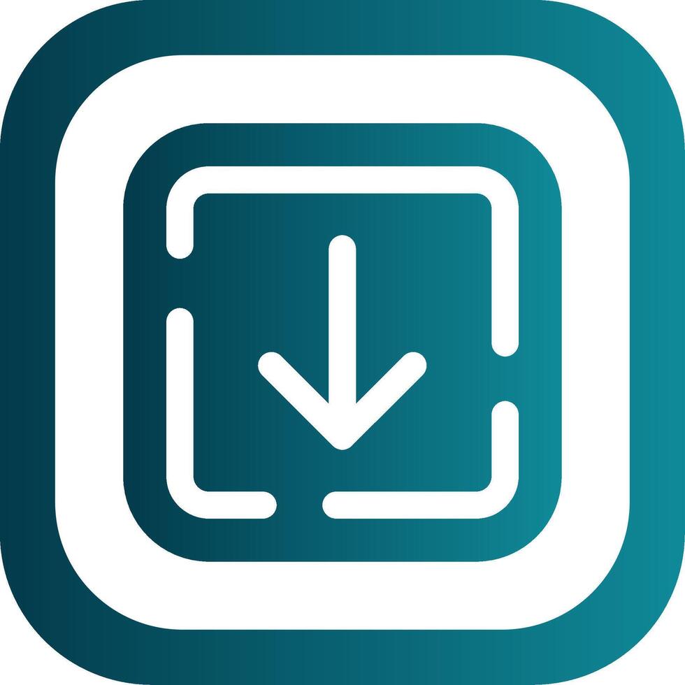 Down arrow Glyph Gradient Round Corner Icon vector