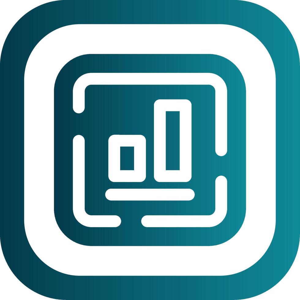 Bottom alignment Glyph Gradient Round Corner Icon vector