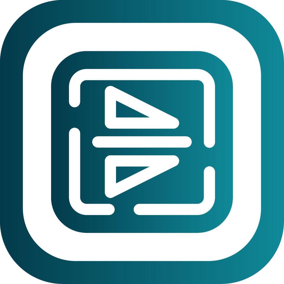 Vertical flip Glyph Gradient Round Corner Icon vector