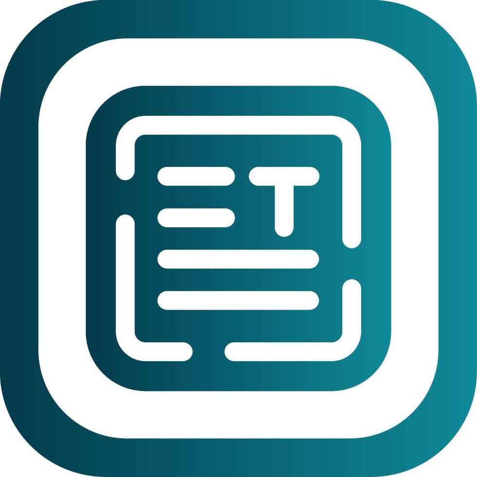 Align text Glyph Gradient Round Corner Icon vector