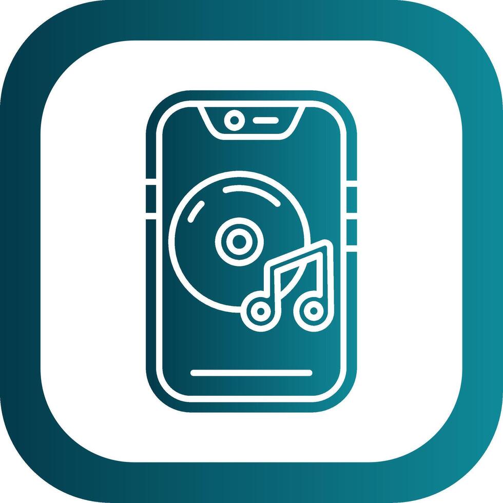 Music player Glyph Gradient Round Corner Icon vector