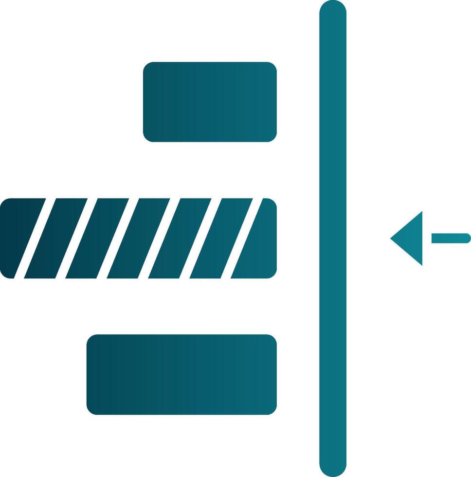 Right alignment Glyph Gradient Round Corner Icon vector