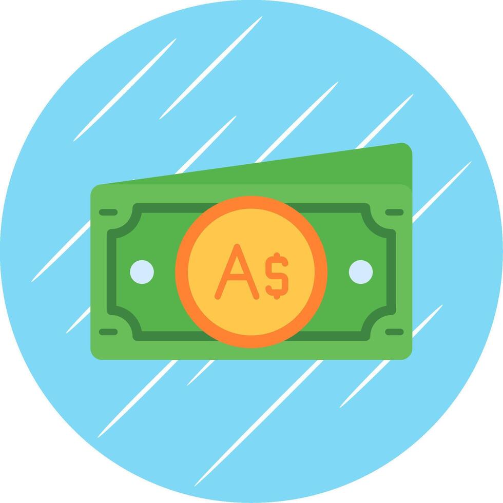 Australian dollar Flat Blue Circle Icon vector