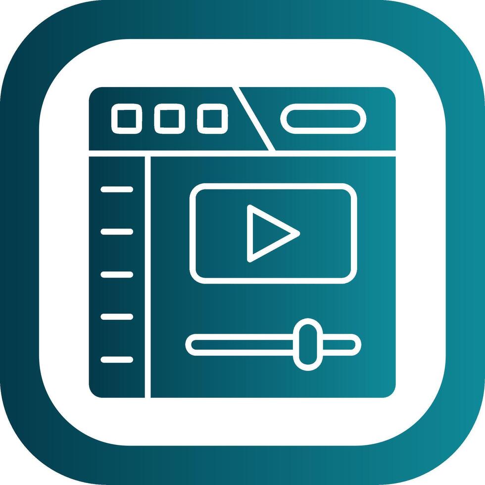 Video player Glyph Gradient Round Corner Icon vector