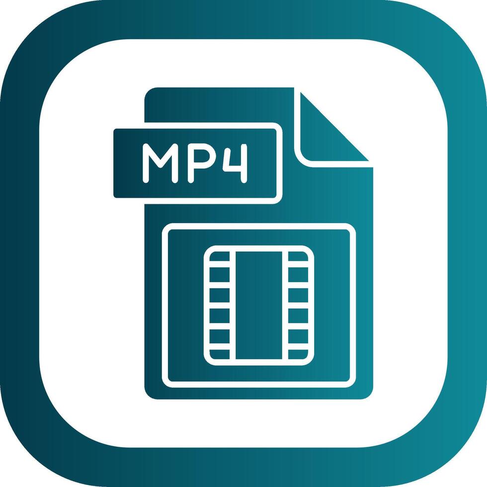 Video folder Glyph Gradient Round Corner Icon vector