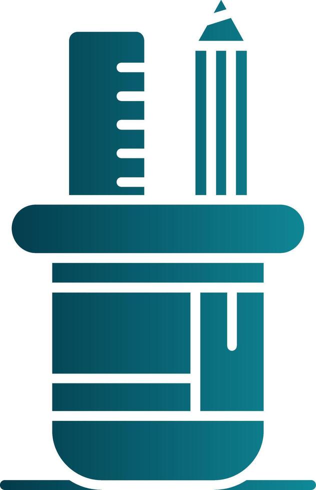 Pencil holder Glyph Gradient Round Corner Icon vector