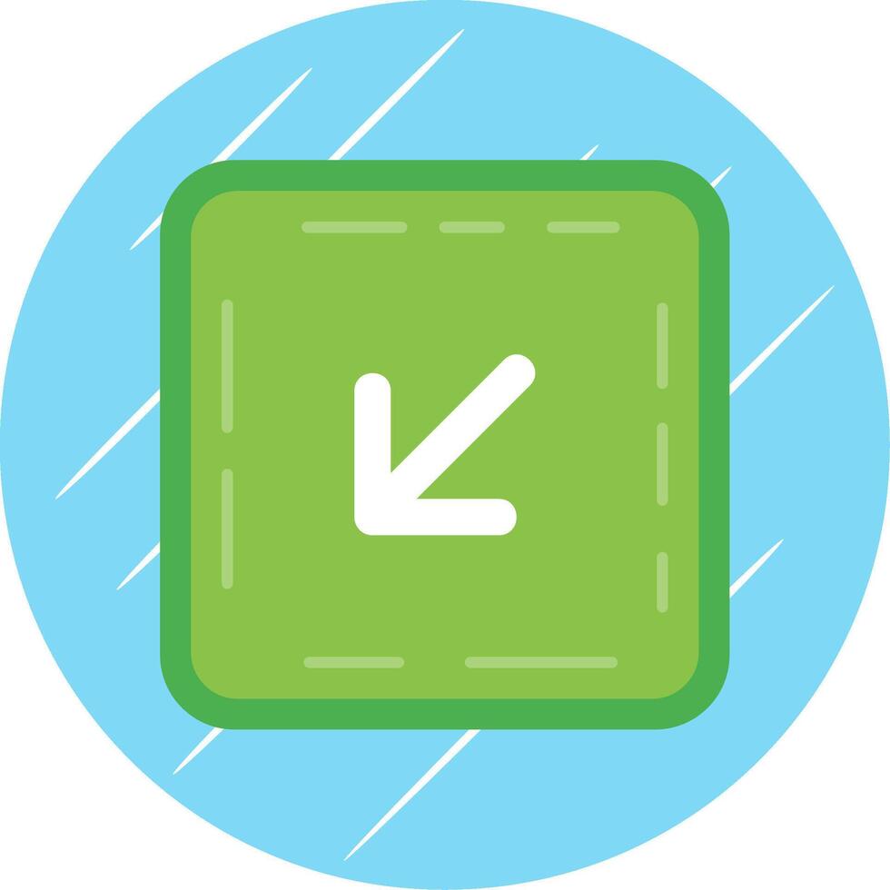 Down left arrow Flat Blue Circle Icon vector