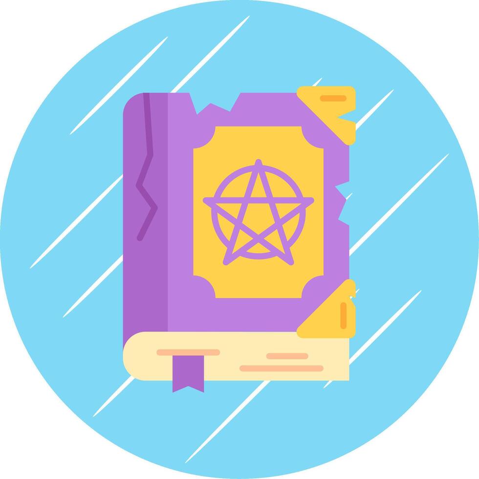 Magic book Flat Blue Circle Icon vector