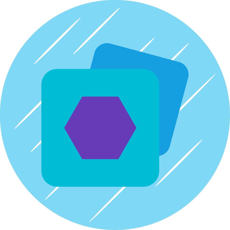 Polygon frame Flat Blue Circle Icon vector