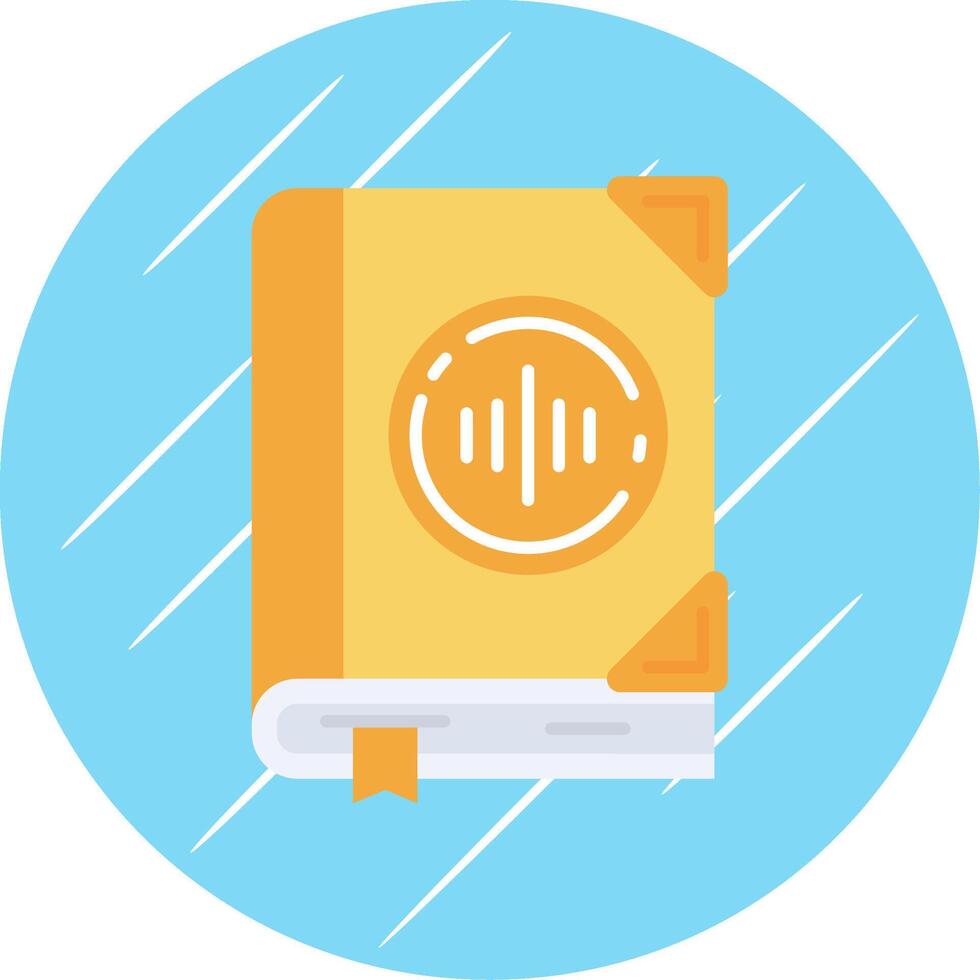 Audio book Flat Blue Circle Icon vector