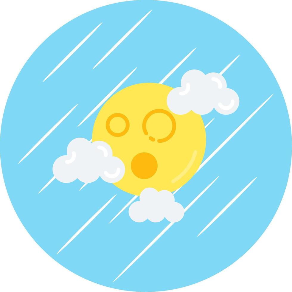 Full moon Flat Blue Circle Icon vector