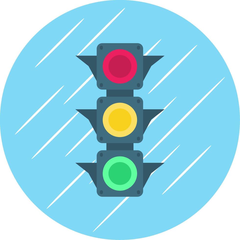 Traffic light Flat Blue Circle Icon vector