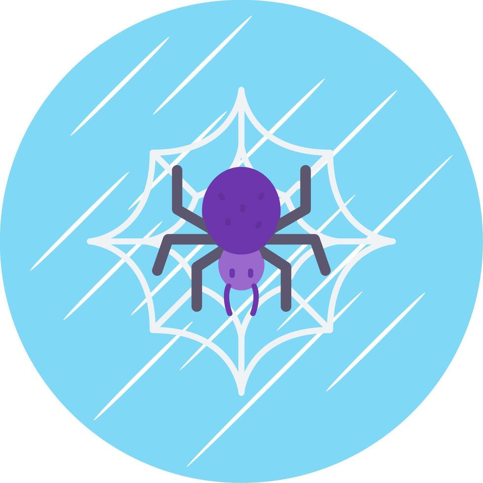 araña web plano azul circulo icono vector