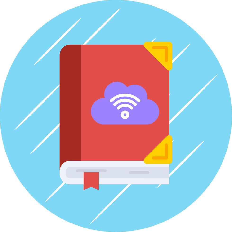 Cloud library Flat Blue Circle Icon vector