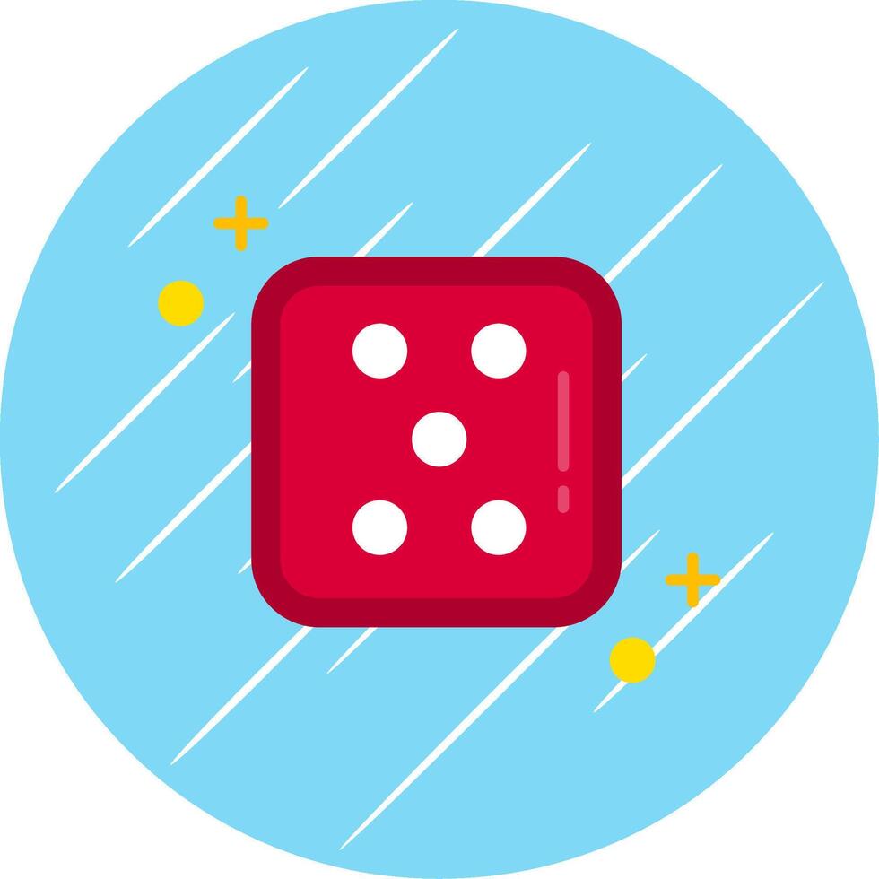 Dice five Flat Blue Circle Icon vector