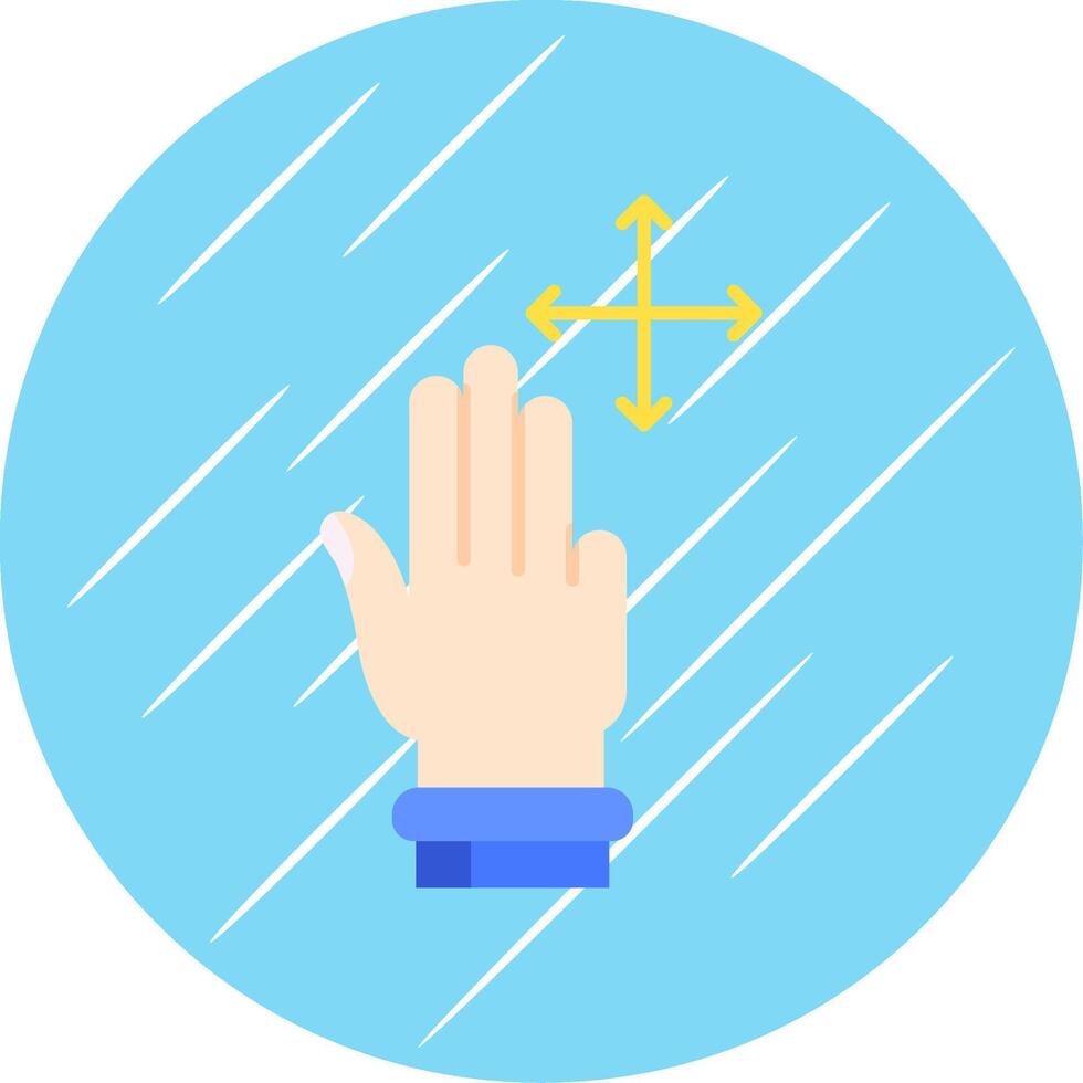 Three Fingers Move Flat Blue Circle Icon vector